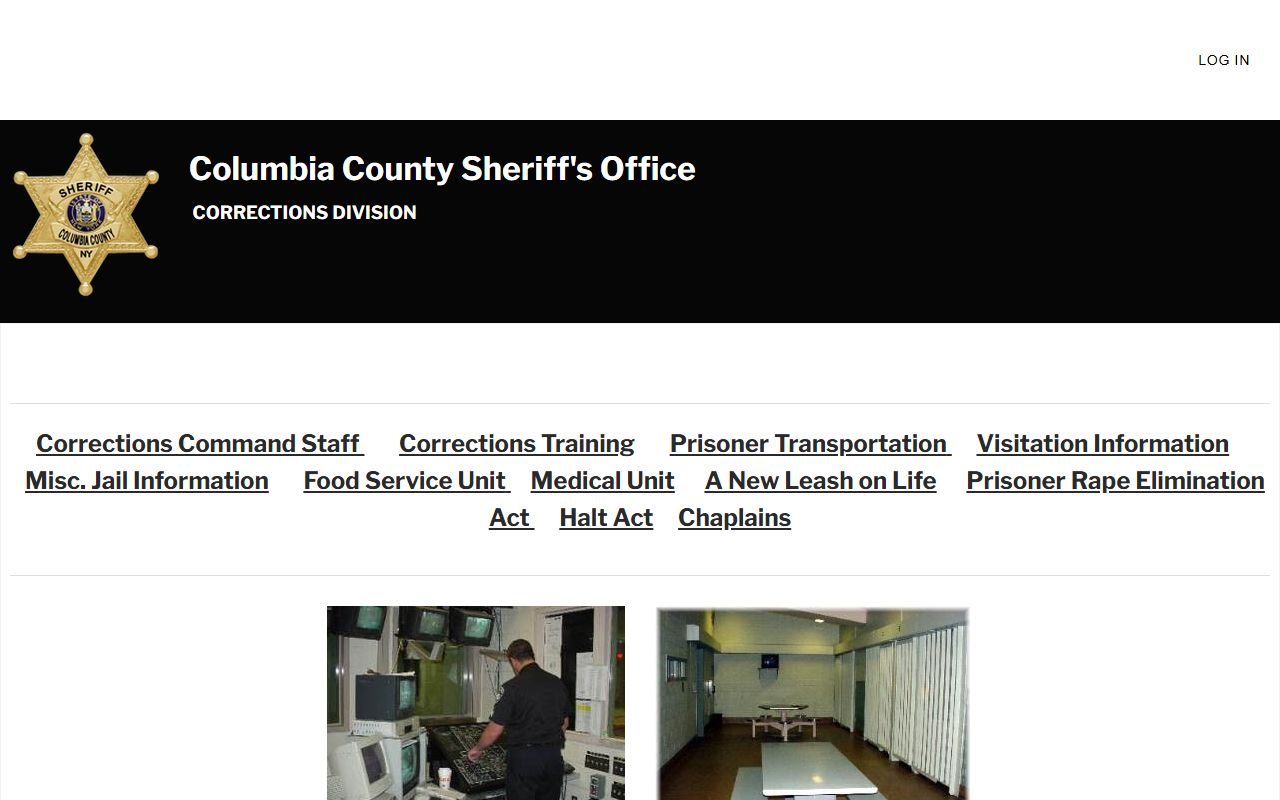 Columbia County inmate population corrections division page