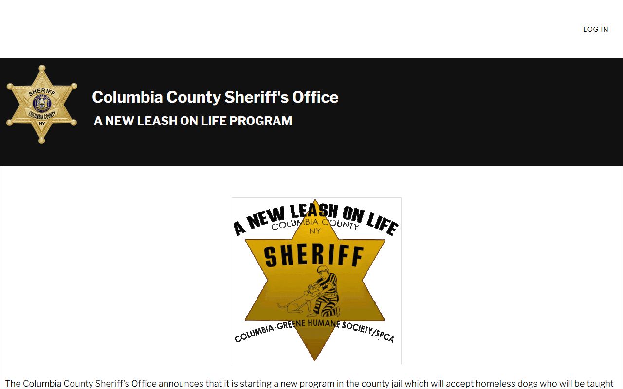 Columbia County Jail A New Leash on Life program page