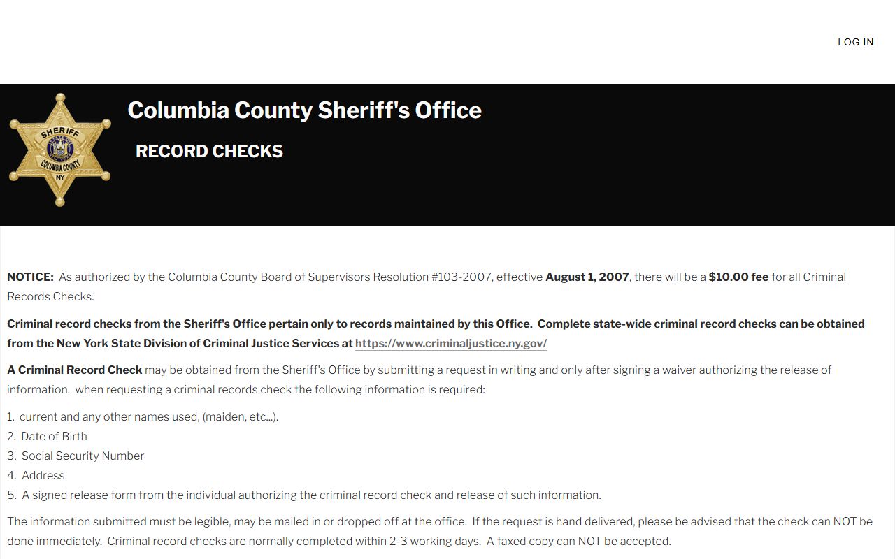 Columbia County jail mugshots local record check source